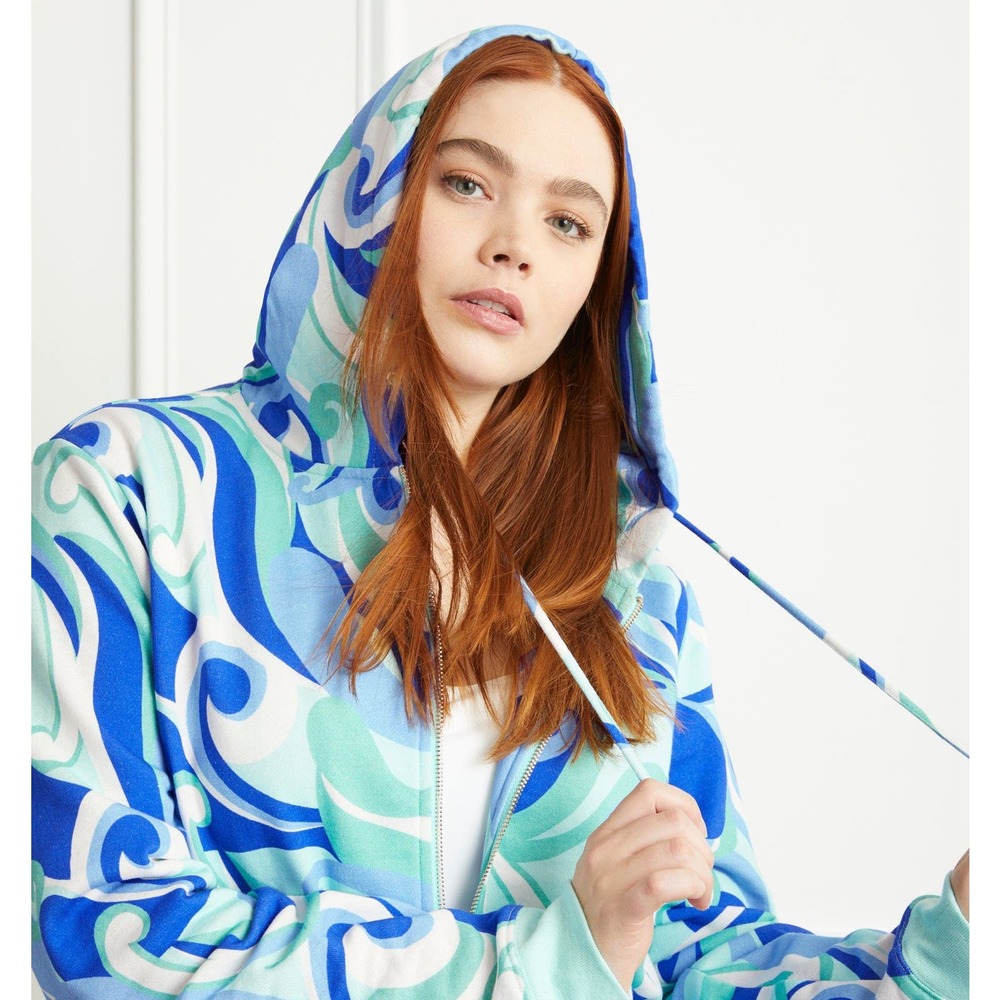 Hill House Blue and Green Patterned Hoodie